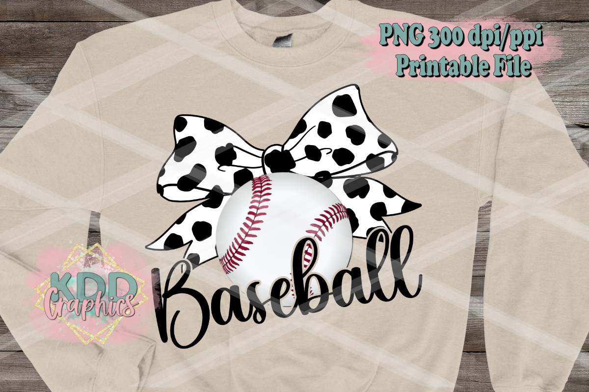 Baseball Dalmatian Coquette Bow PNG