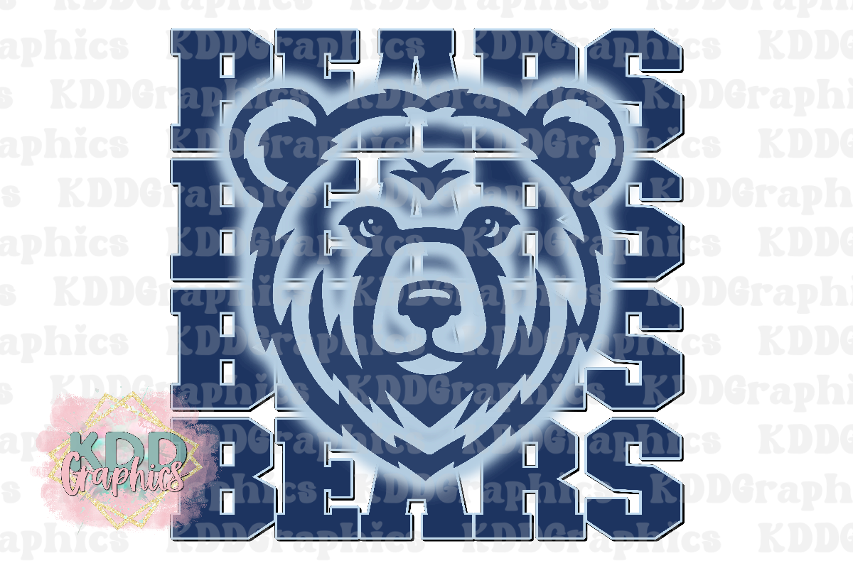 Blue Bear Mascot - School Spirit PNG