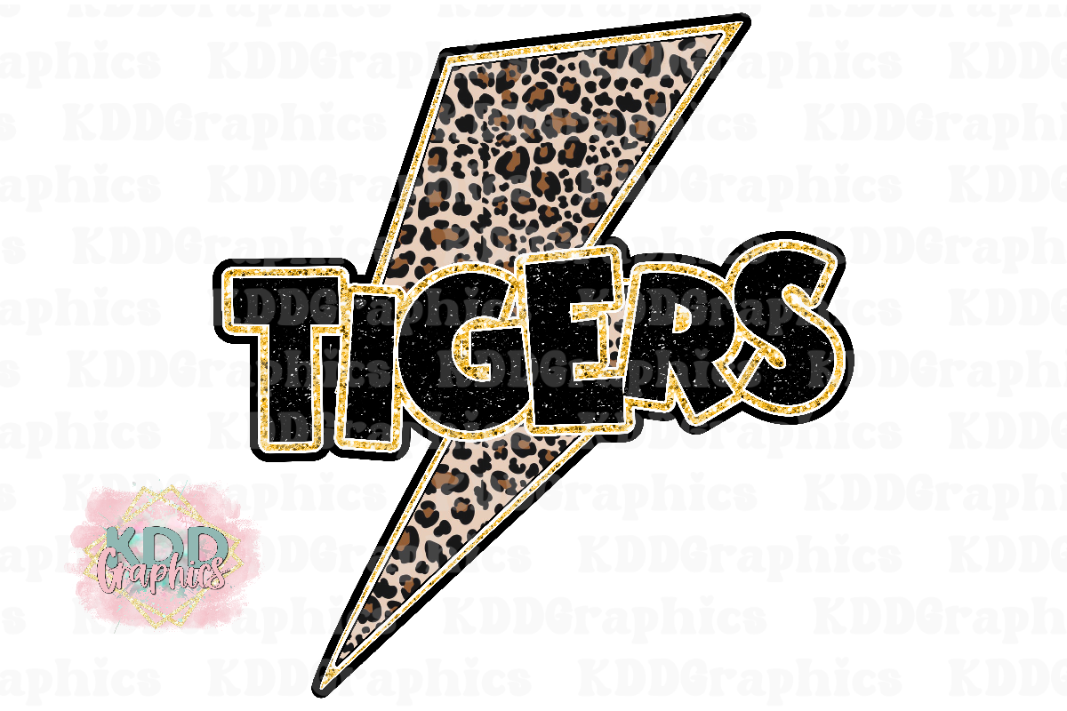 Cheetah Tigers PNG - Lightning Bolt - Tiger Mascot PNG - School Spirit
