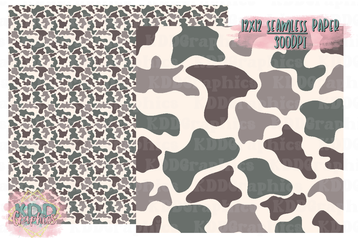 Green Tan Brown Duck Camo SEAMLESS Paper