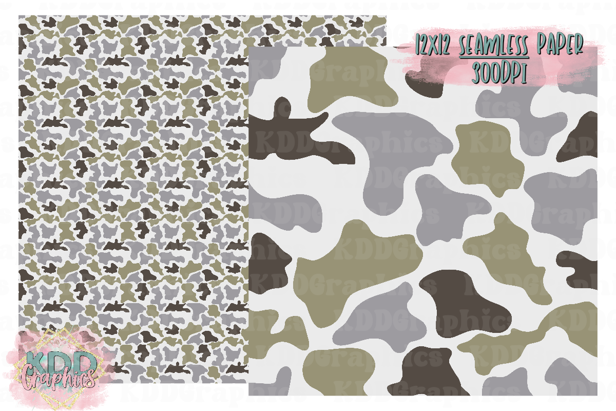 Grey Brown Duck Camo SEAMLESS Paper