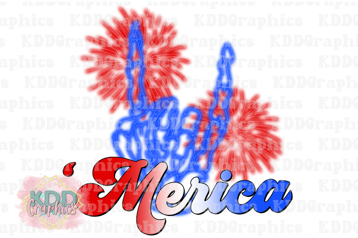 'Merica Skelly Rock N Roll Fireworks - 4th of  July PNG