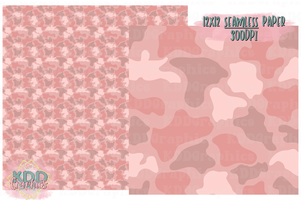 Peach Tan Brown Duck Camo SEAMLESS Paper
